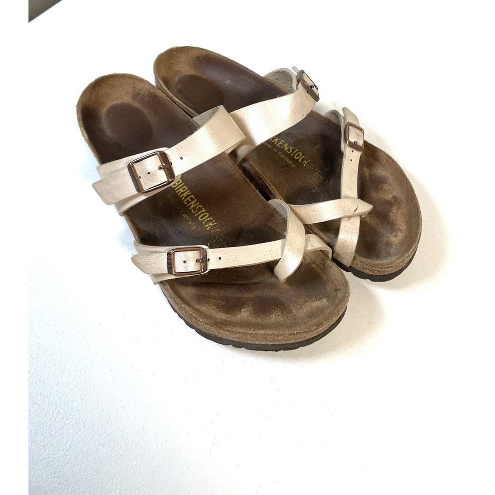Birkenstock Mayari Leather Sandals 41 Women's 10 10.5 Brown Shoes Summer Strappy